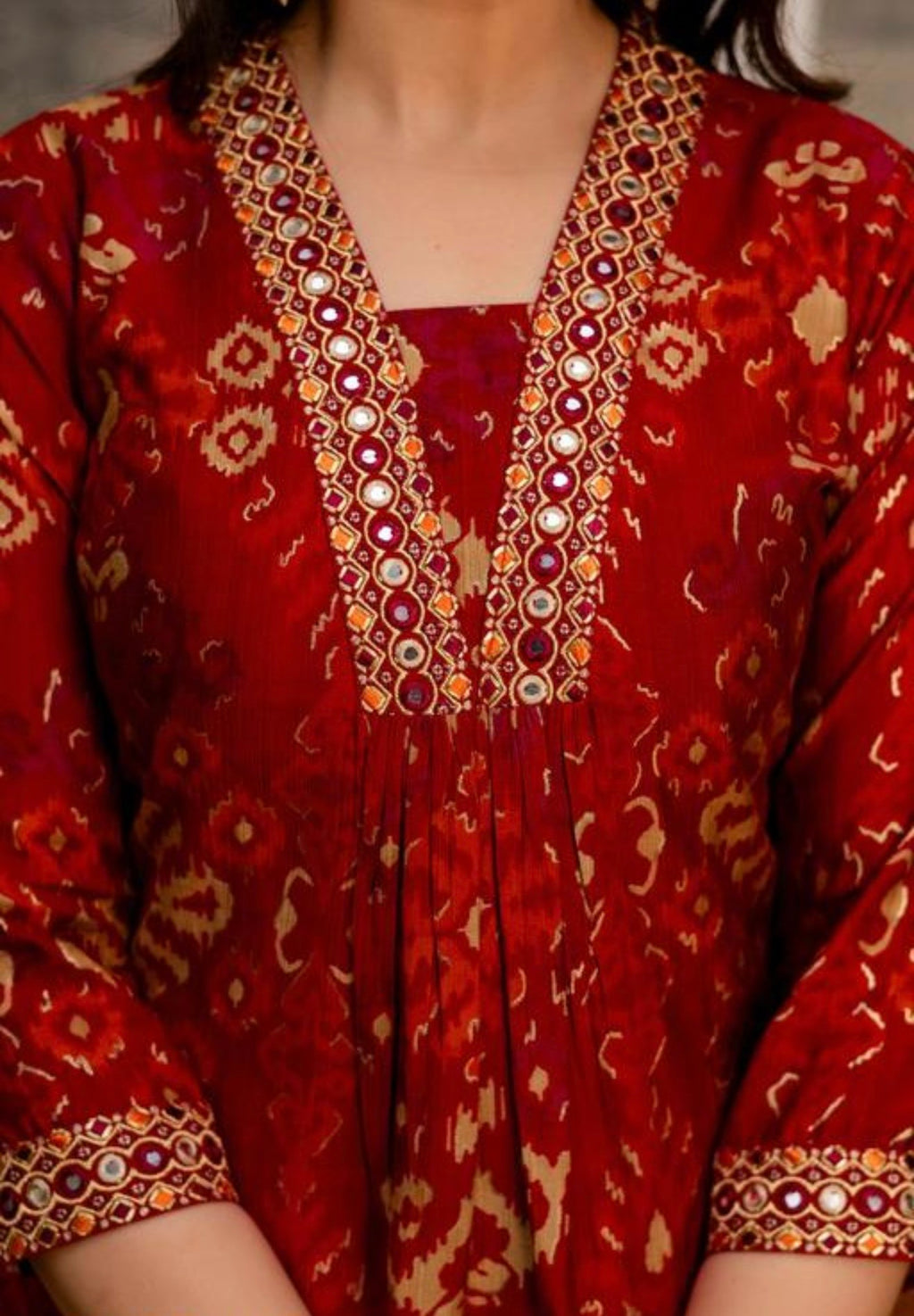 Embroidered Ethnic Printed Kurtha with Pant & Dupatta | #251