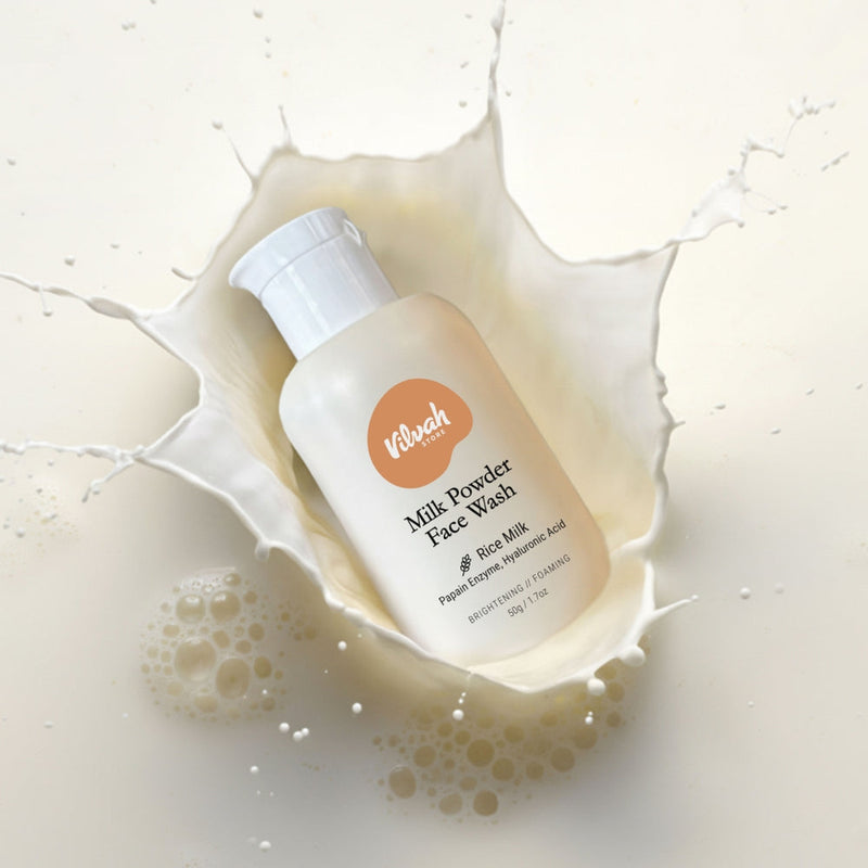 Face Brightening Kit. Milk Powder Face Wash & Milk Drops Brightening Serum. #227