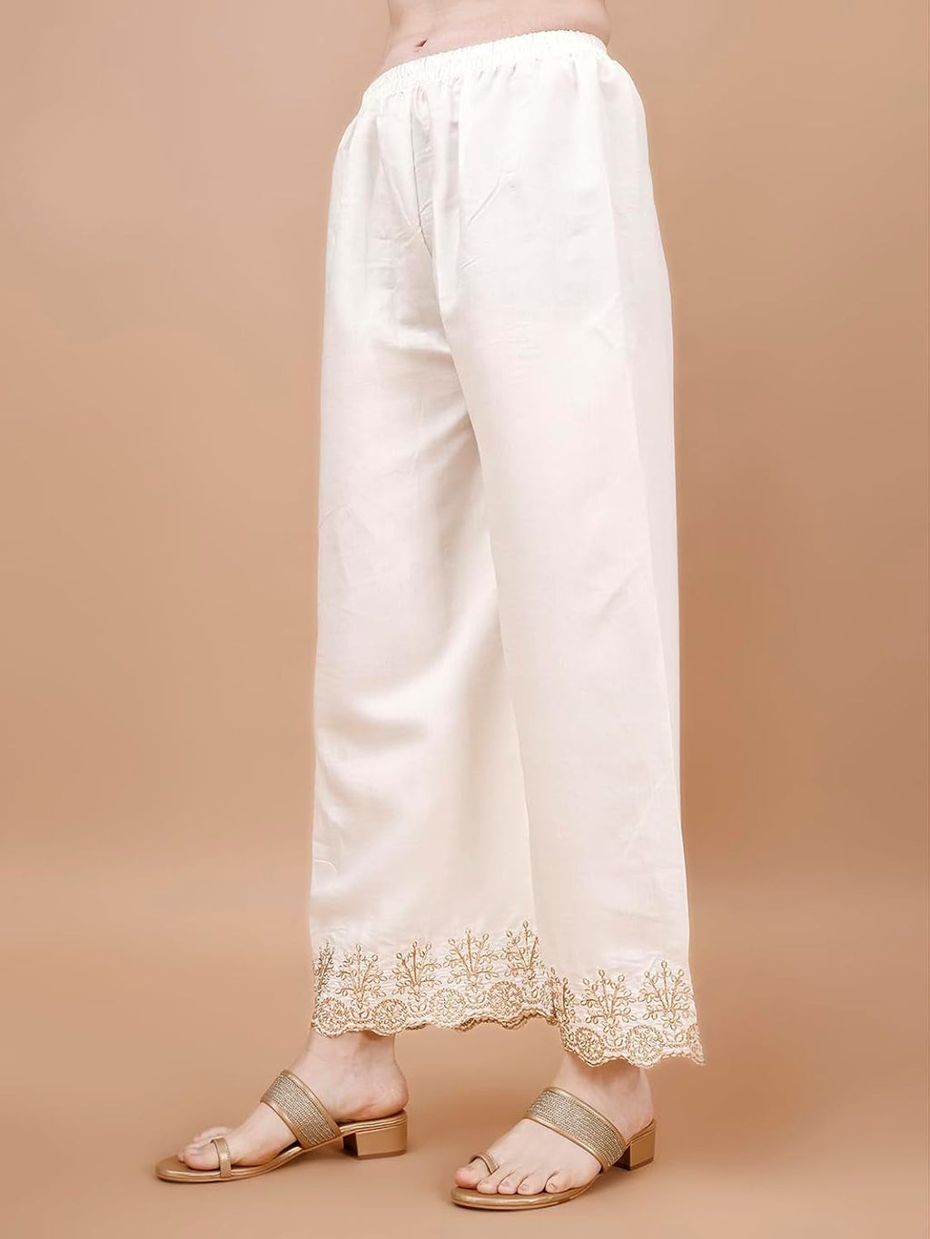 Silk Embroidered Anarkali Kurta Palazzo Set with Dupatta #234