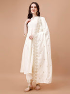 Silk Embroidered Anarkali Kurta Palazzo Set with Dupatta #234