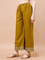 Silk Embroidered Anarkali Kurta Palazzo Set with Dupatta #236
