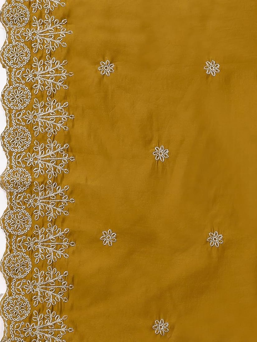 Silk Embroidered Anarkali Kurta Palazzo Set with Dupatta #236