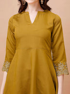 Silk Embroidered Anarkali Kurta Palazzo Set with Dupatta #236