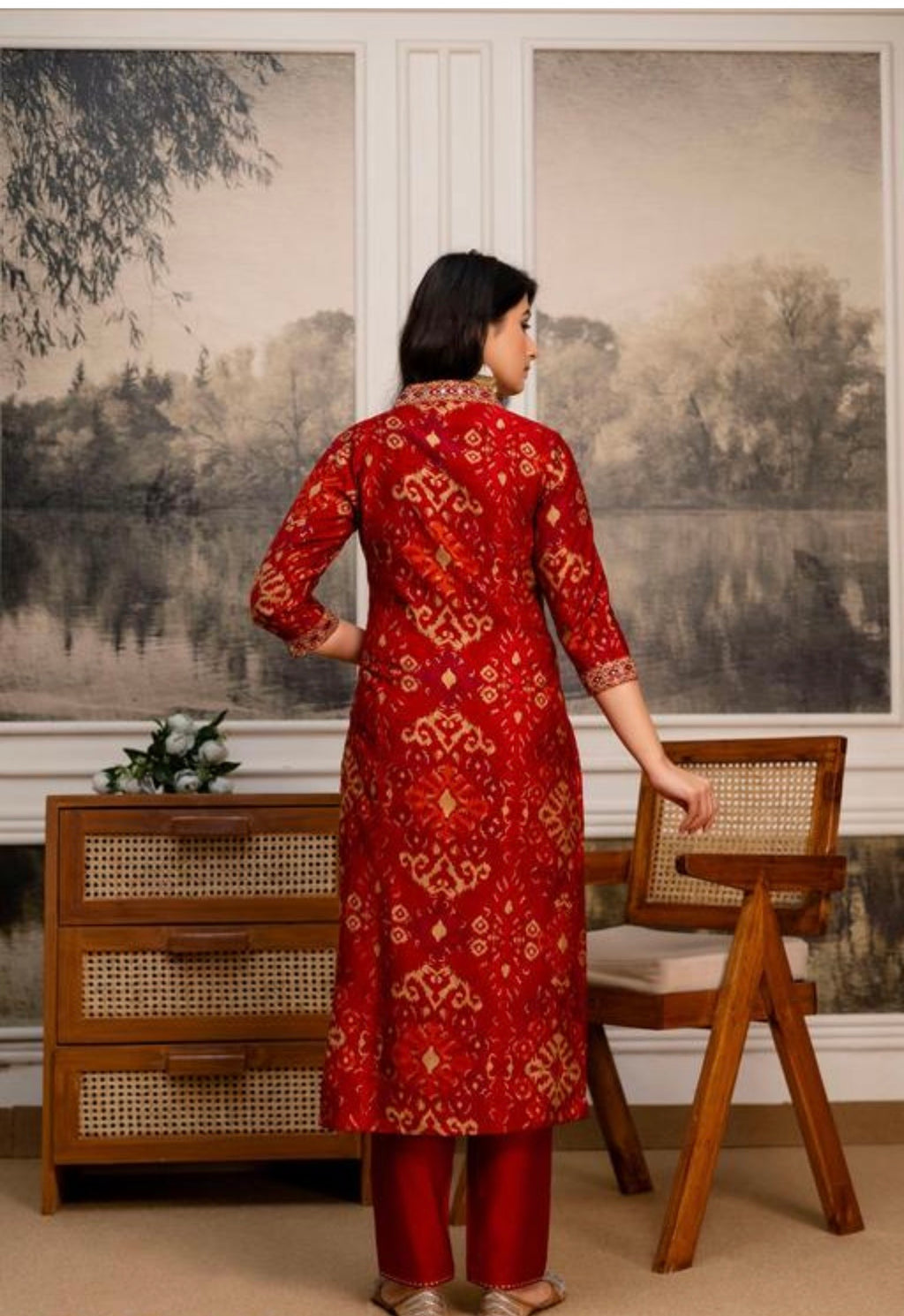 Embroidered Ethnic Printed Kurtha with Pant & Dupatta | #251