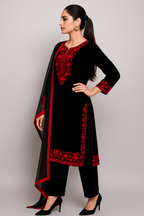 Designer Party Wear Heavy Pure Viscose Velvet Top–Plazzo–Dupatta Set #198