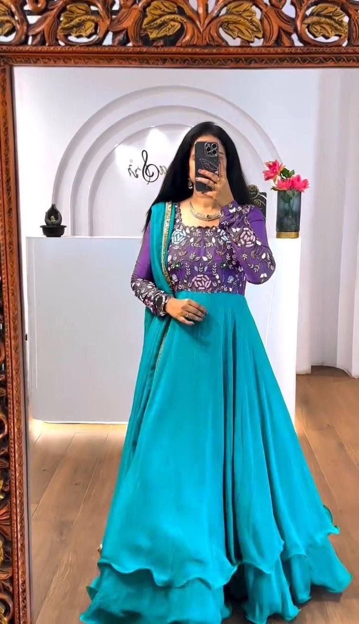 Chinon Embroidery Shalwar with Shawl