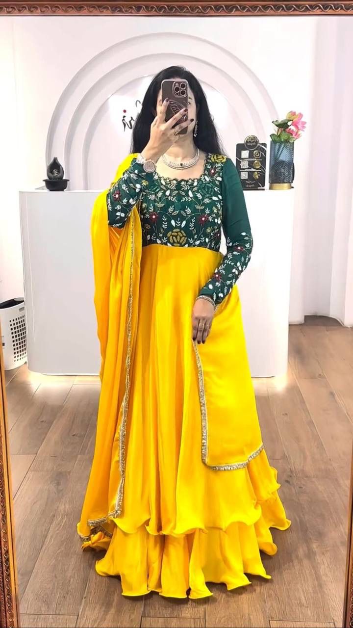 Chinon Embroidery Shalwar with Shawl