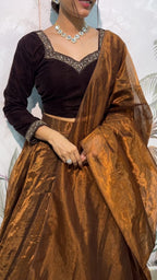 Designer 9000 Velvet Lehenga With Hand-Work Blouse #209