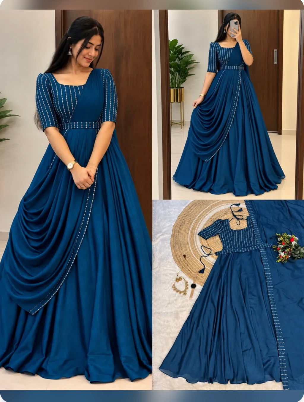 Party wear draping style gown | #284