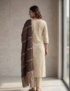 Cotton embroidered kurtha set #256