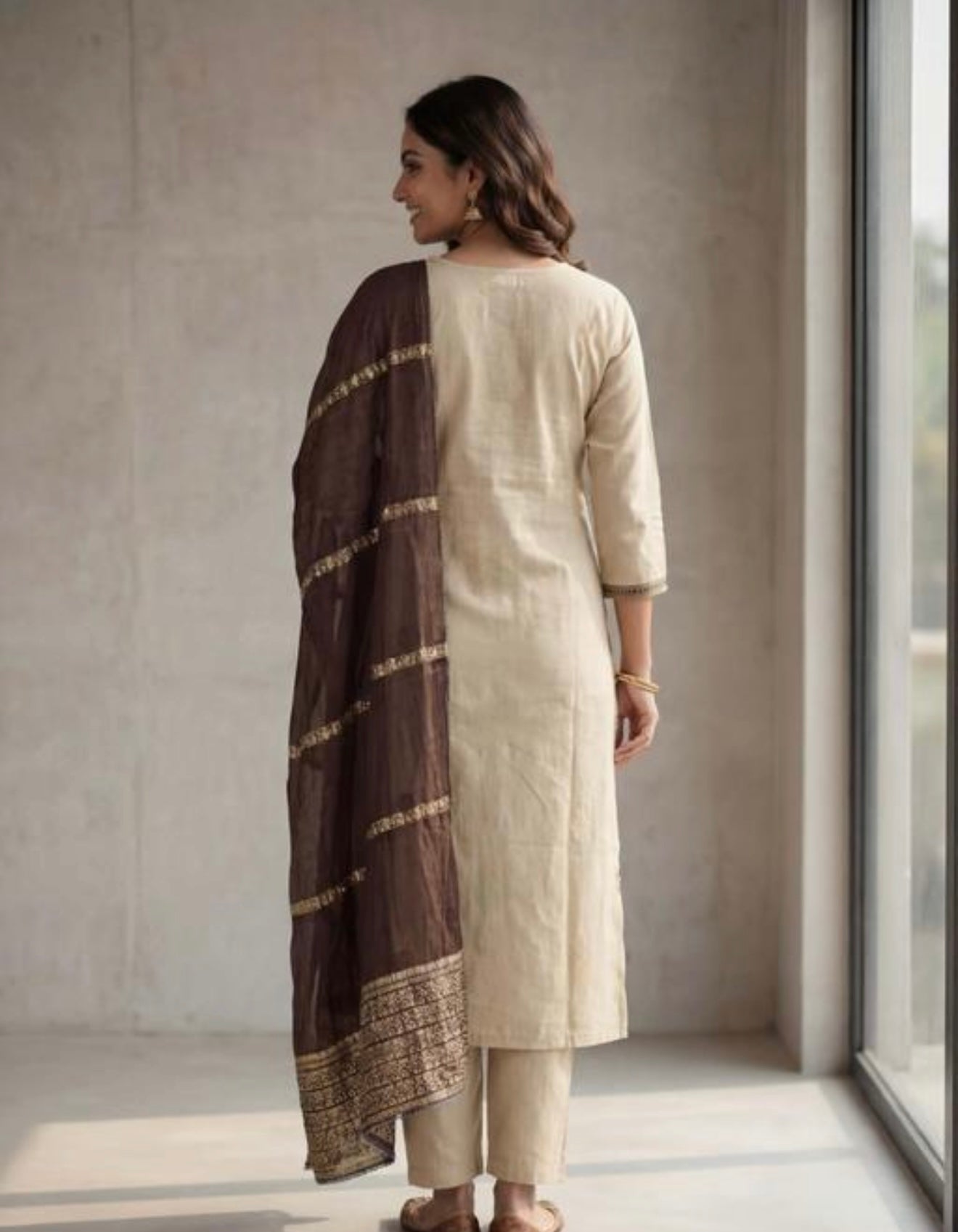 Cotton embroidered kurtha set #256