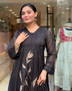 Shrdha black kurthi with pant and dupatta sey | 266