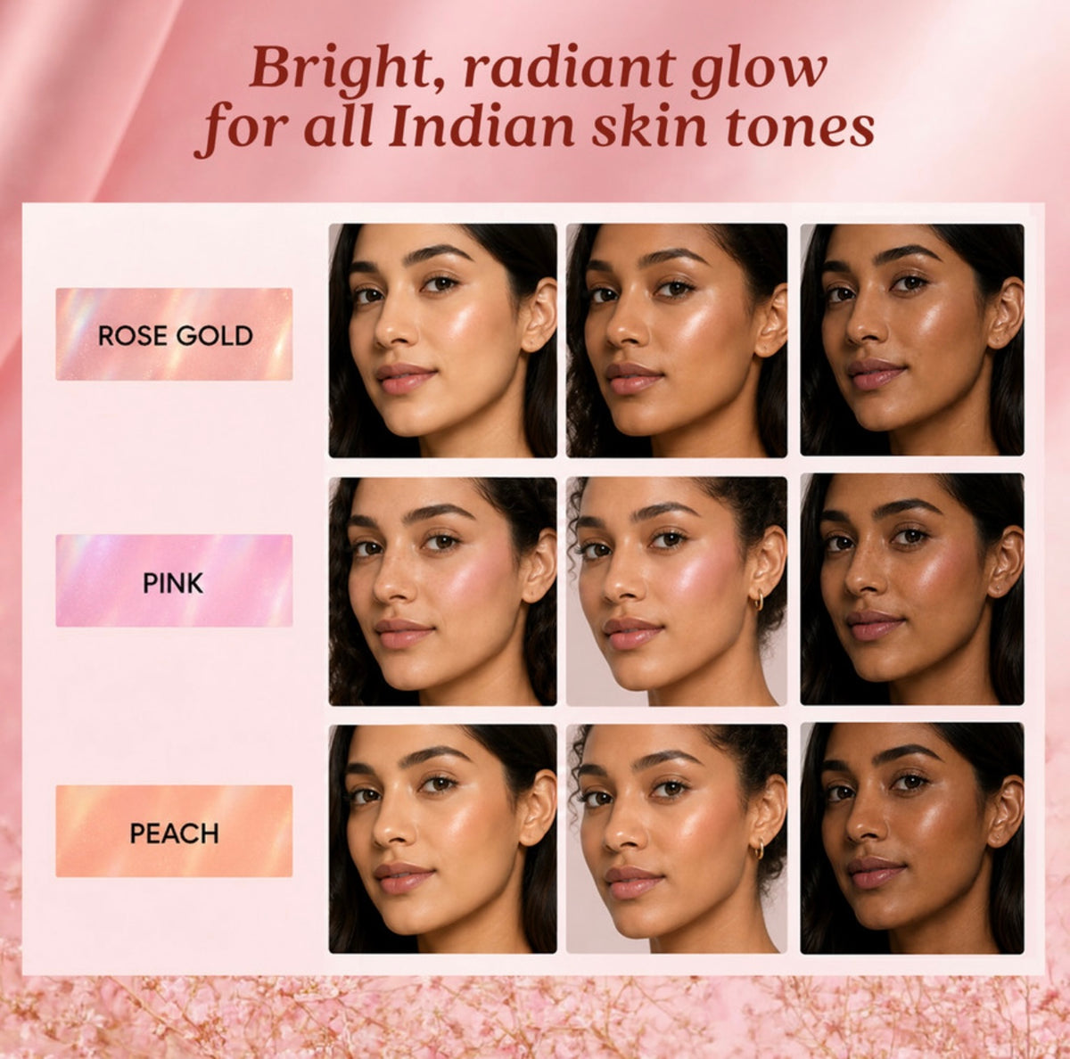 Faces canada strobe cream | must have minis | rose gold,pink,peach | combo of 3 #285