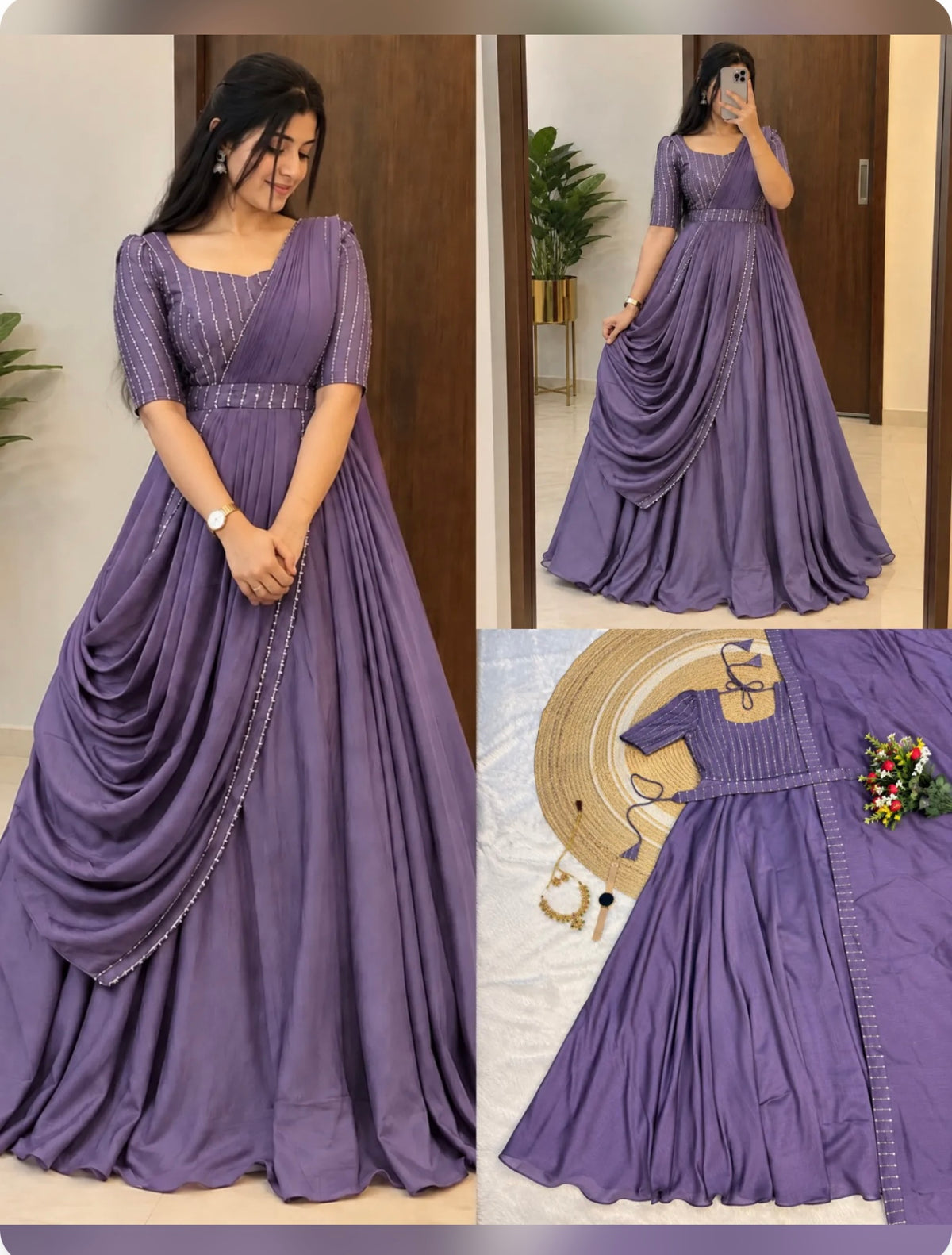 Party wear draping style gown | #284