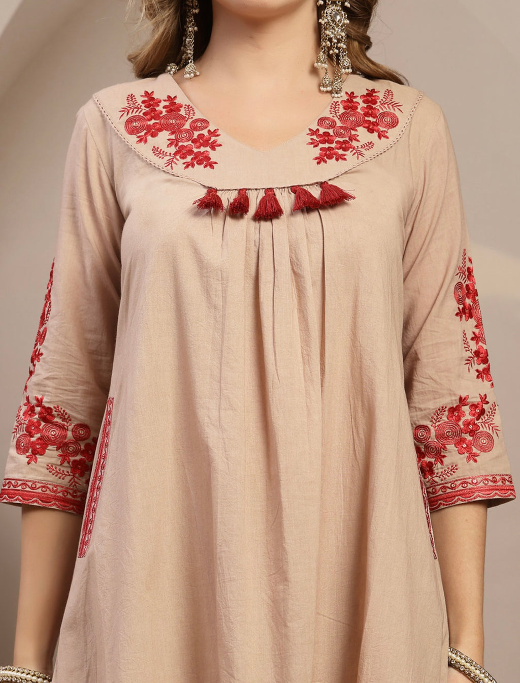 Cotton kurtha palazzo dupatta set #257