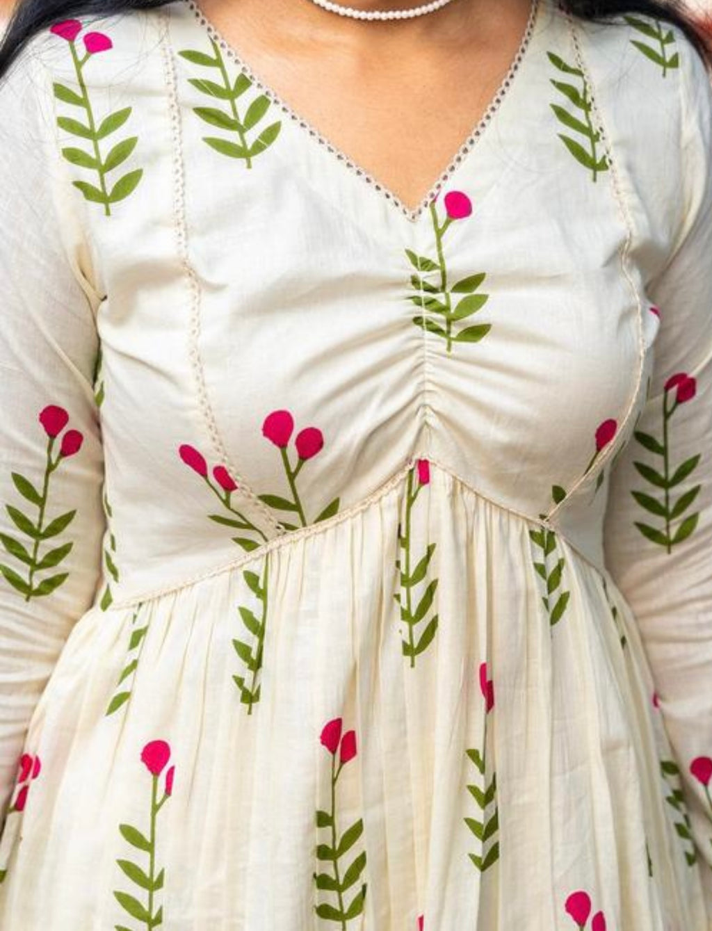 Pink blossoms cord set #269