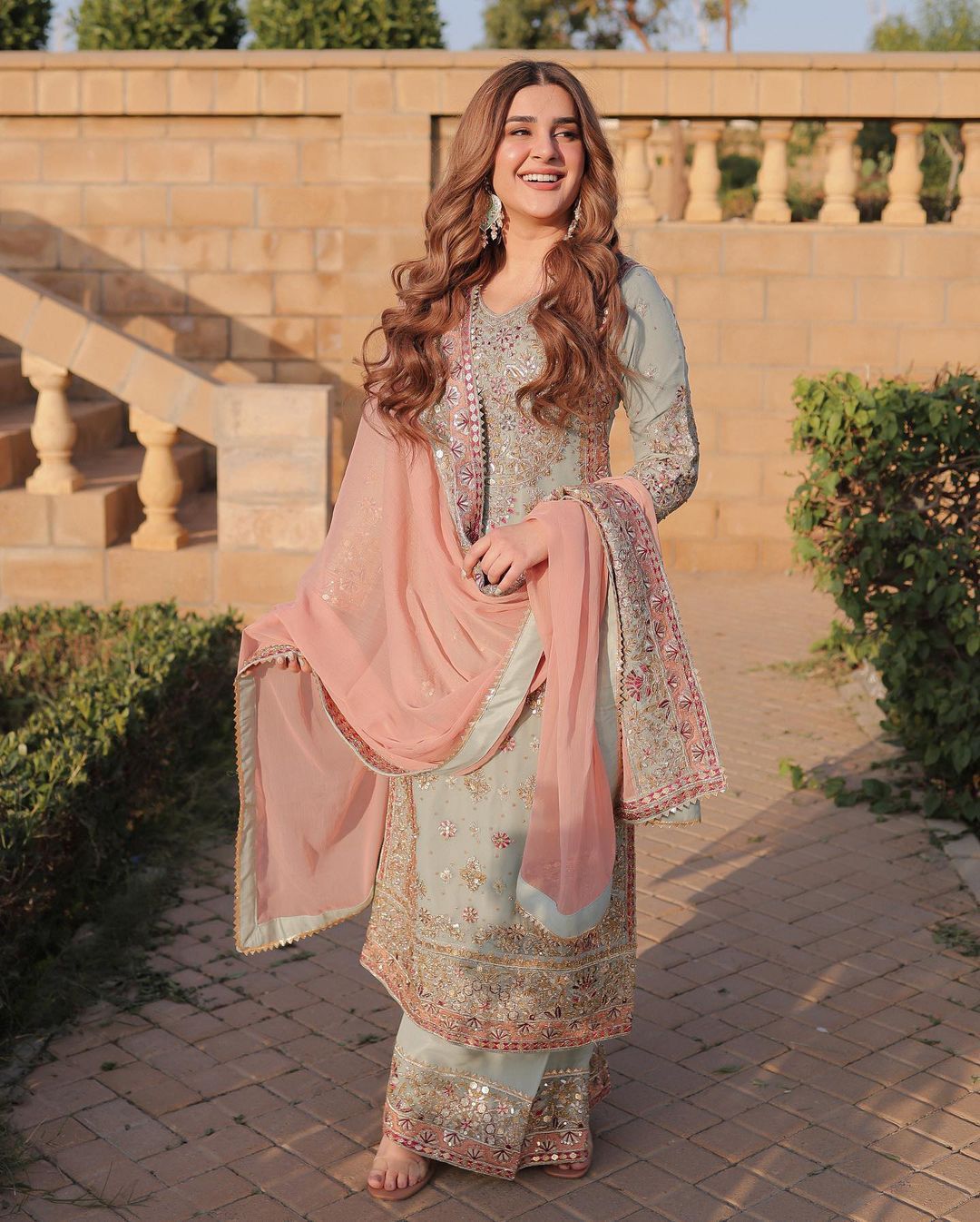 Faux Georgette Shalwar With Heavy Embroidery