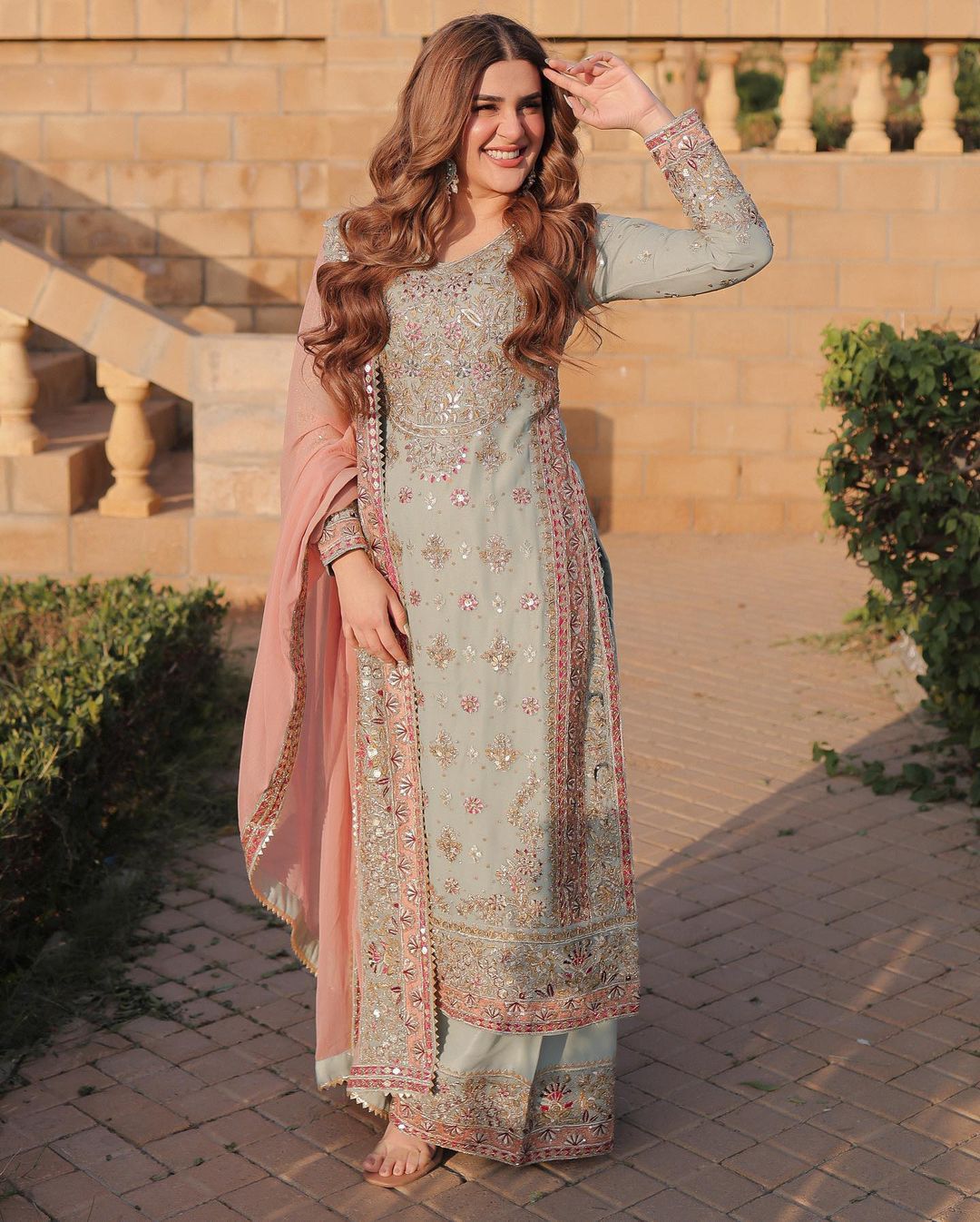 Faux Georgette Shalwar With Heavy Embroidery