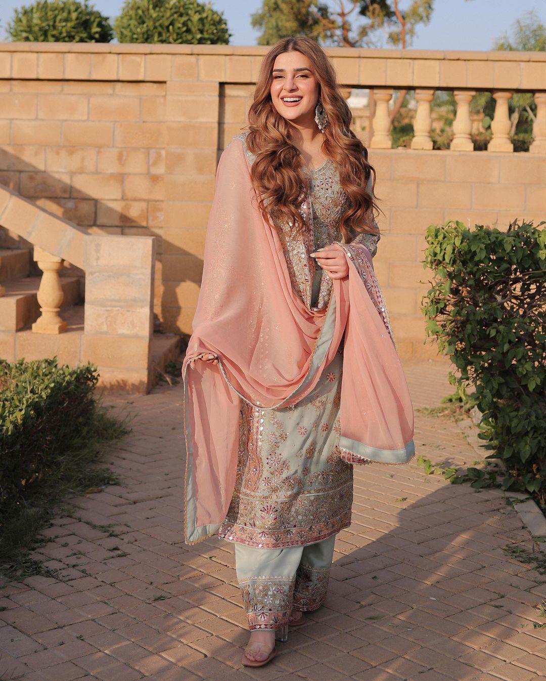 Faux Georgette Shalwar With Heavy Embroidery