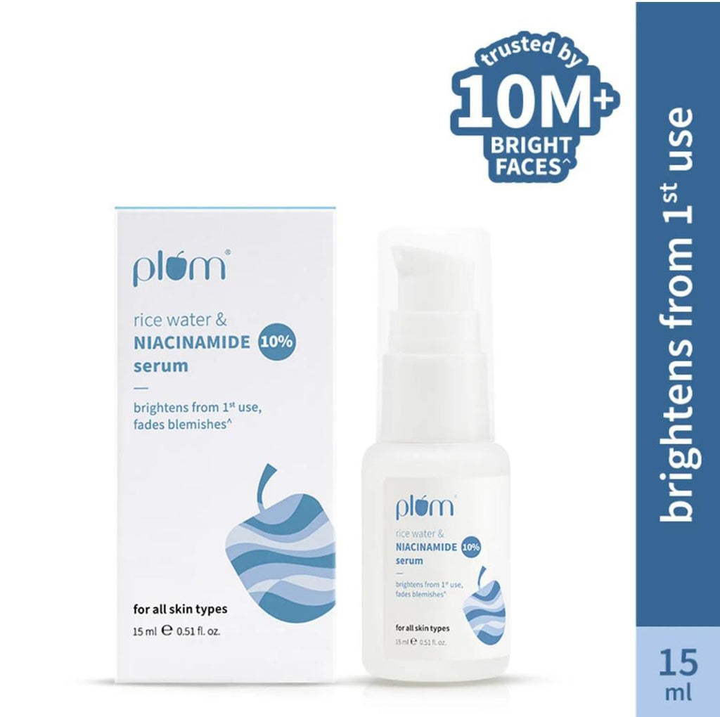 Plum. 10% Niacinamide Brightening Face Serum with Rice Water | 15 ML |30 ML | 50 ML |