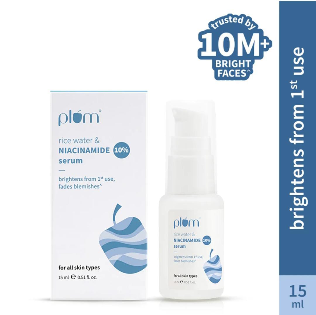 Plum. 10% Niacinamide Brightening Face Serum with Rice Water | 15 ML |30 ML | 50 ML |