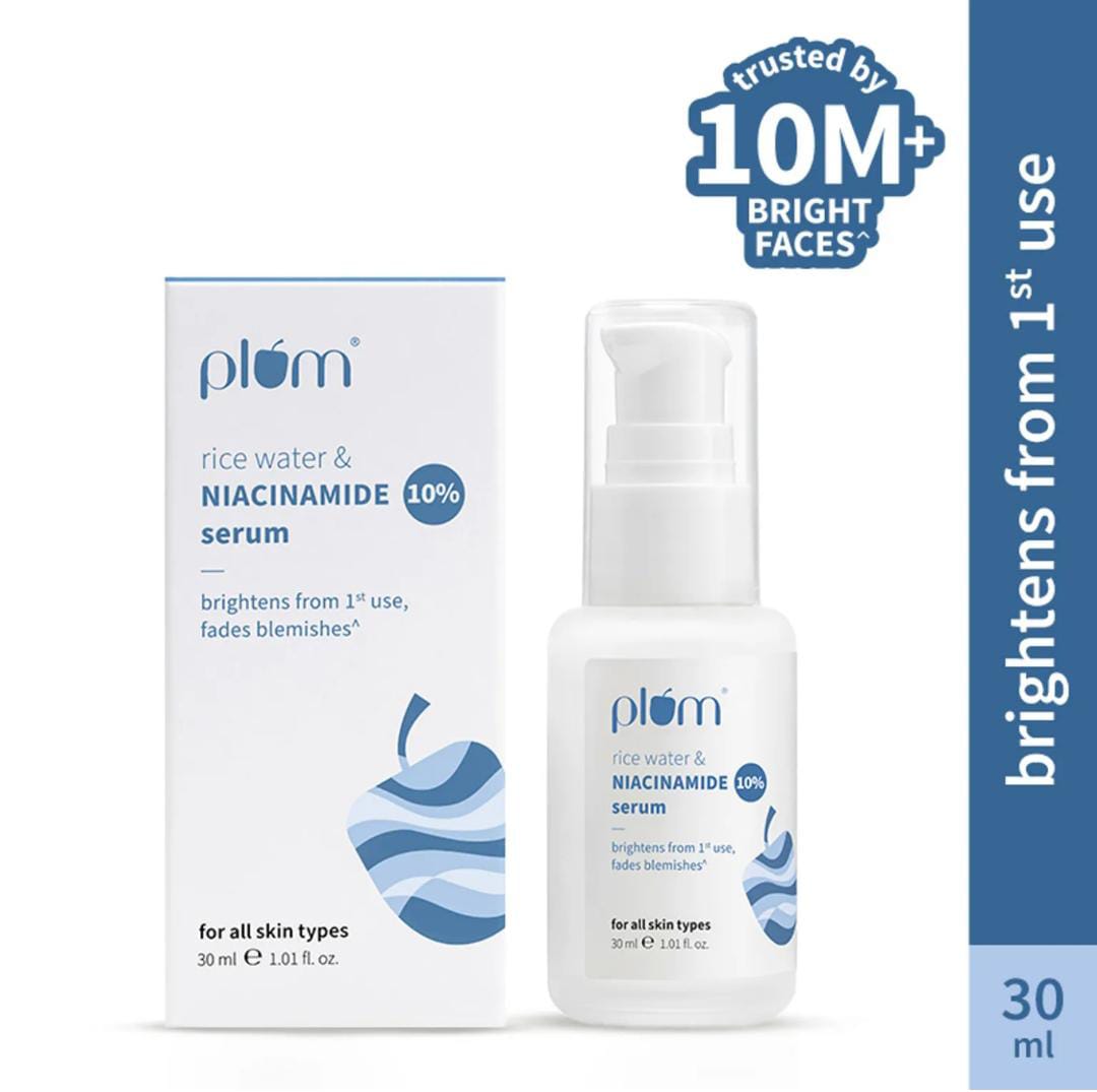 Plum. 10% Niacinamide Brightening Face Serum with Rice Water | 15 ML |30 ML | 50 ML |