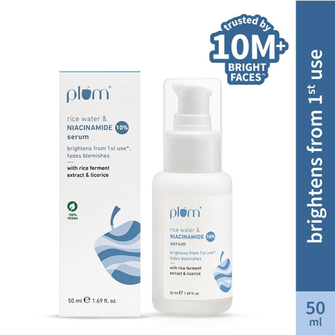 Plum. 10% Niacinamide Brightening Face Serum with Rice Water | 15 ML |30 ML | 50 ML |