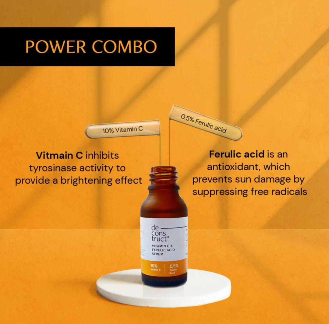 Deconstruct. 10% Vitamin C Serum With 0.5% Ferulic Acid For Dark Spots & Even Skin Tone For All Skin Types | 30ml