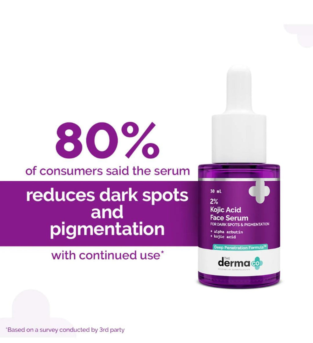 The Derma Co. 2% Kojic Acid Face Serum for Dark spots reduction, Pigmentation & Blemishes | 30ml