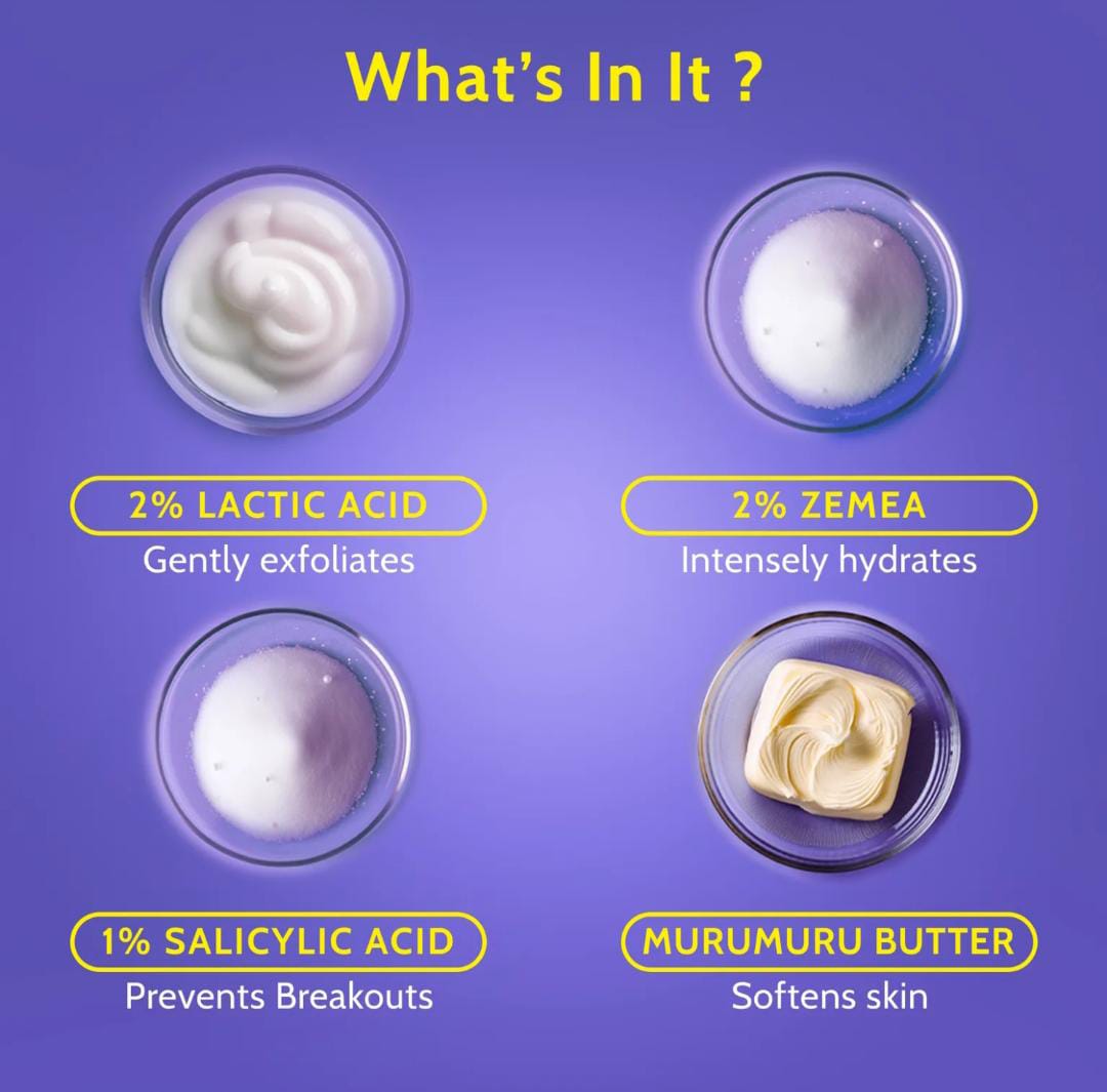 Exfoliating Body Wash with 4% Lactic Acid, Salicylic Acid & Vit E, Treats Back Acne 236ml