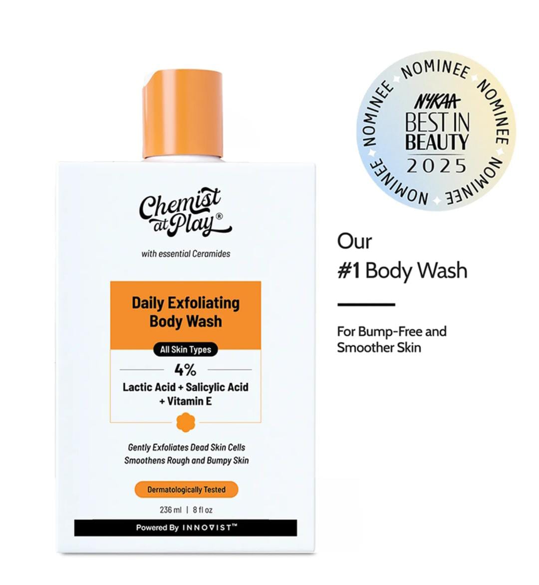 Exfoliating Body Wash with 4% Lactic Acid, Salicylic Acid & Vit E, Treats Back Acne 236ml