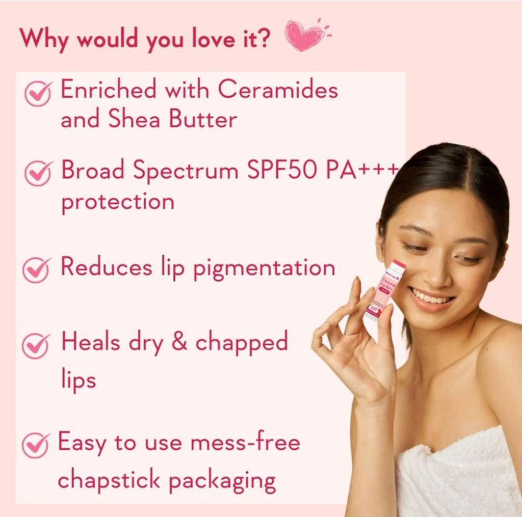 Tinted Ceramide Lip Balm with SPF50 PA+++ -Kojic Acid & Niacinamide - For Lip Lightening | 5g
