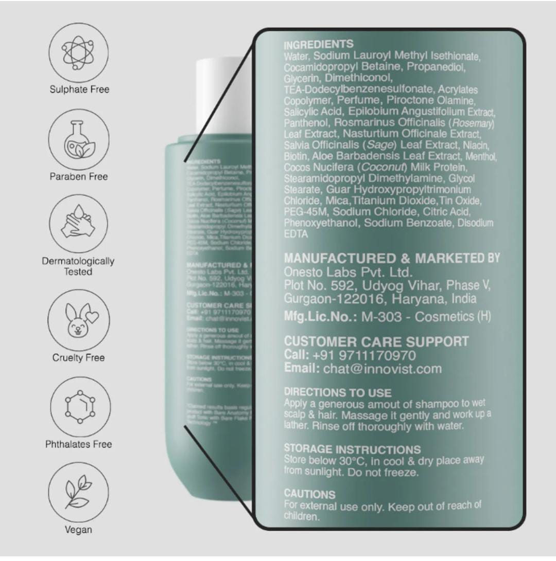 Anti Dandruff Shampoo Salicylic Acid Shampoo for Dry and Frizzy Hair, Oily Scalp | 250ml