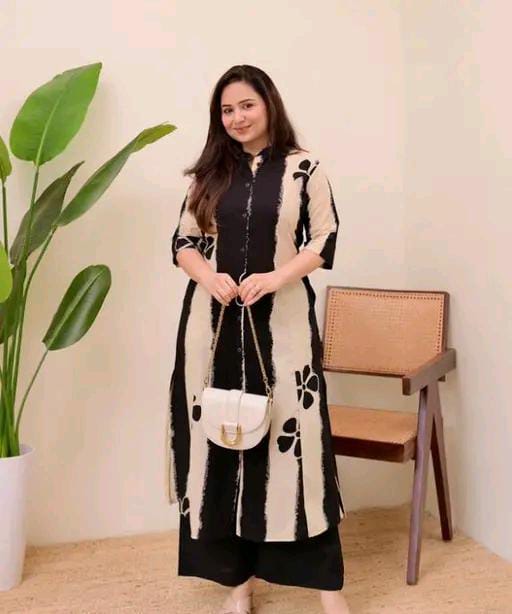 Rayon Women Kurti With Bottomwear