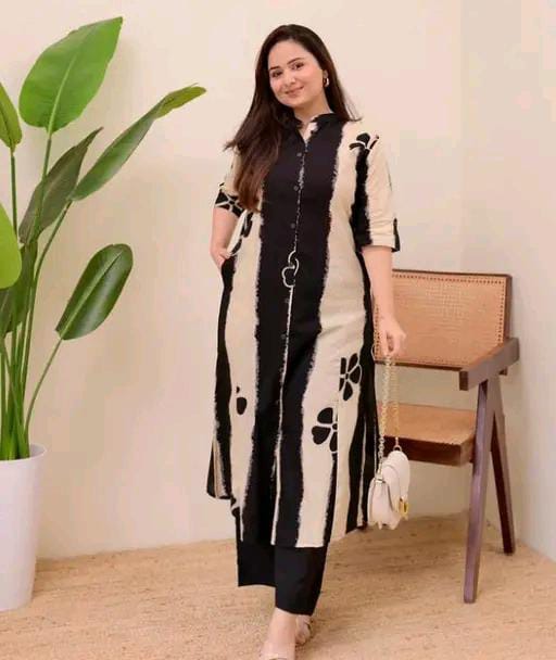Rayon Women Kurti With Bottomwear