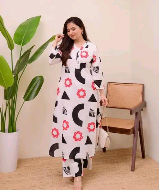 Rayon Women Kurti With Bottomwear