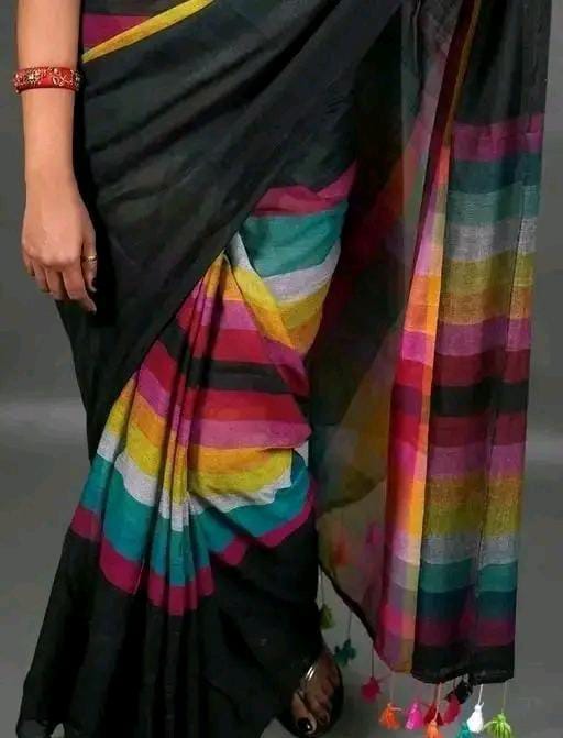 Trending Rainbow Cotton Saree