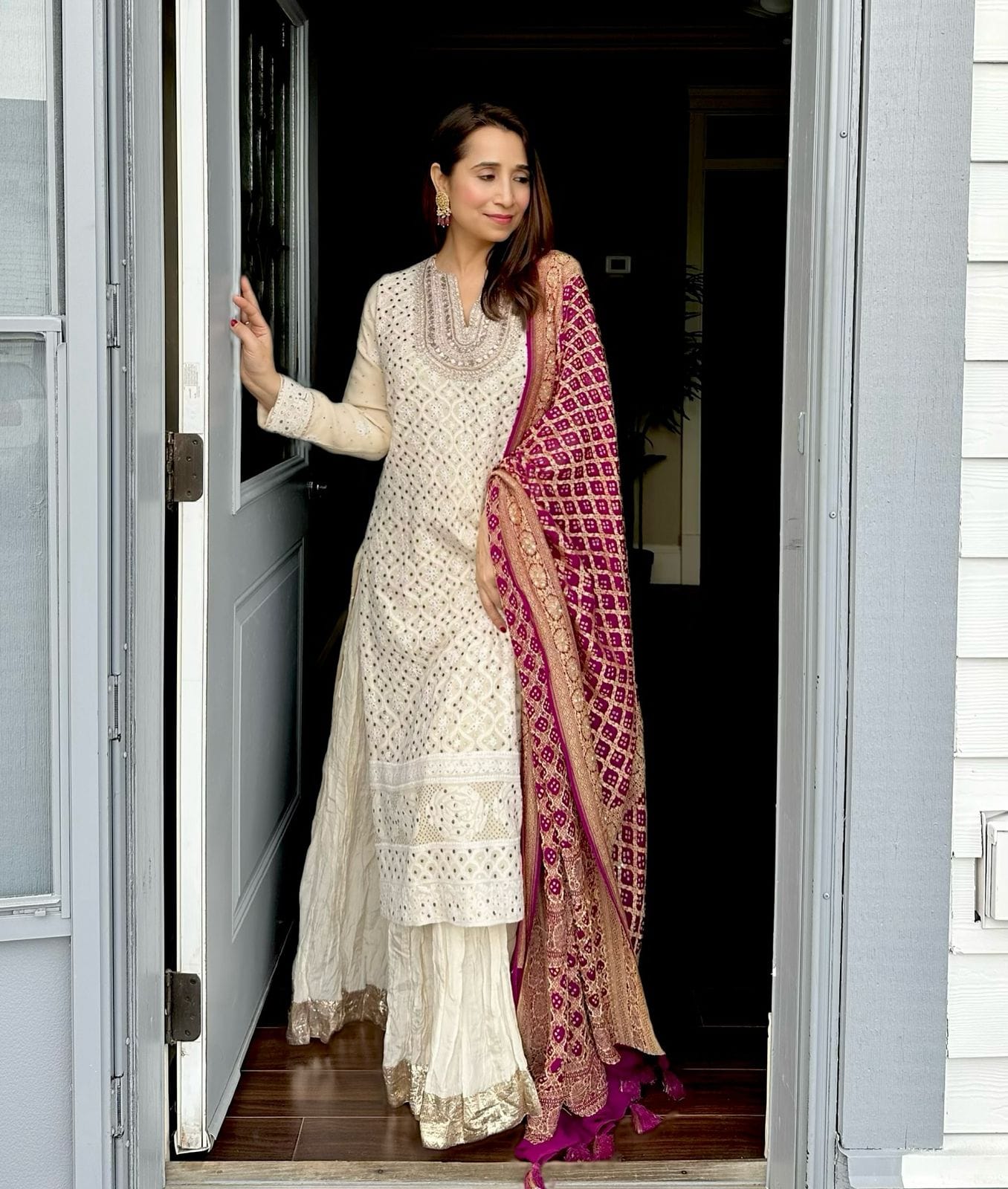 Designer Party Top Plazzo & Dupatta Set