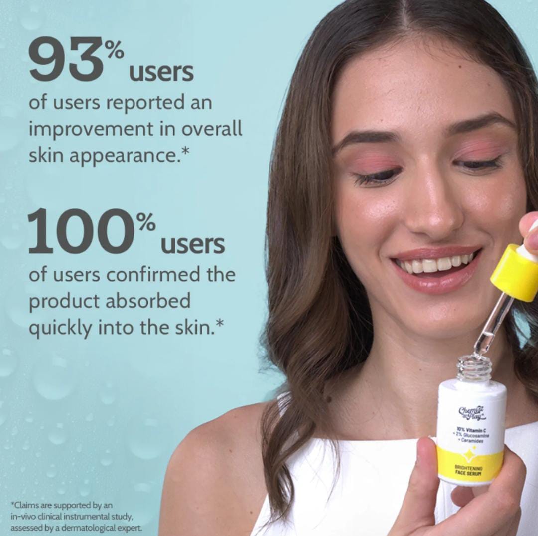 10% Vitamin C Face Serum Brightens Skin | Treats Dark Spots & Hyperpigmentation | 30ml