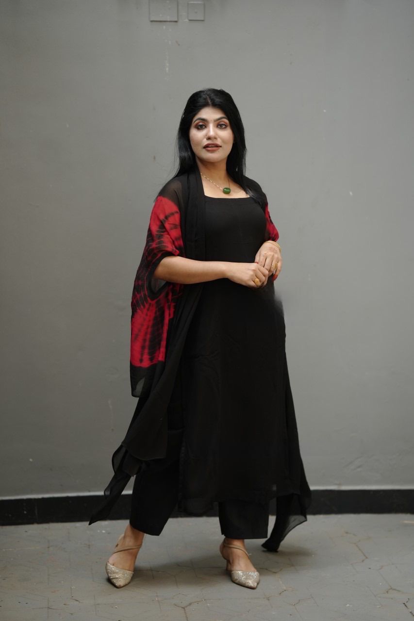 Summer Wear Soft Georgette Kaftan Duapatta Kurti Set