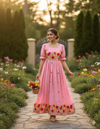 Exquisite Chain Stitch Embroidery Dress