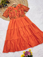 Exquisite Chain Stitch Embroidery Dress