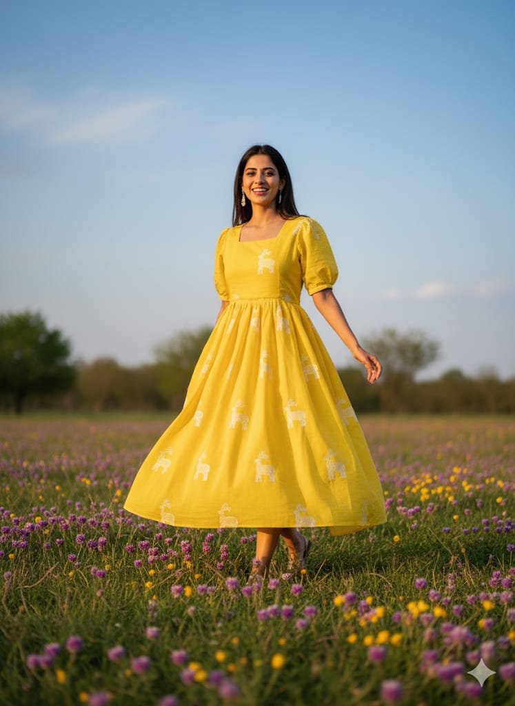 Exquisite Chain Stitch Embroidery Dress