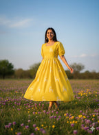 Exquisite Chain Stitch Embroidery Dress