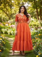 Exquisite Chain Stitch Embroidery Dress