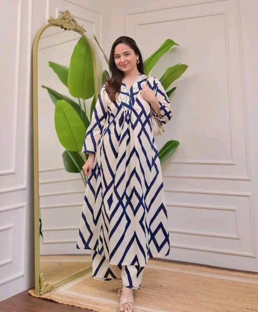 Rayon Printed Kurti With Bottom Wear