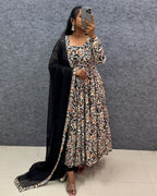 Cotton Anarkali Hand Block Printed Kalamkari