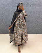 Cotton Anarkali Hand Block Printed Kalamkari