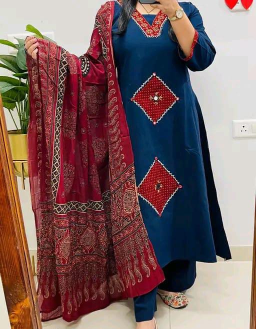 Rayon Women Kurti With Dupatta & Bottom Wear