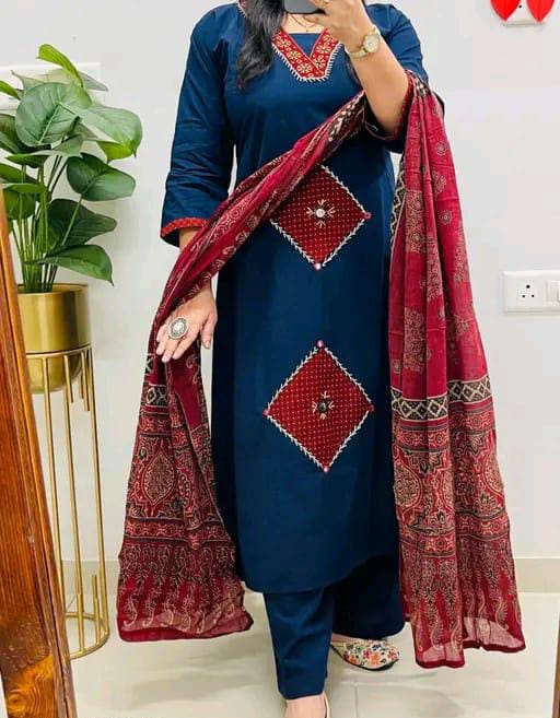 Rayon Women Kurti With Dupatta & Bottom Wear